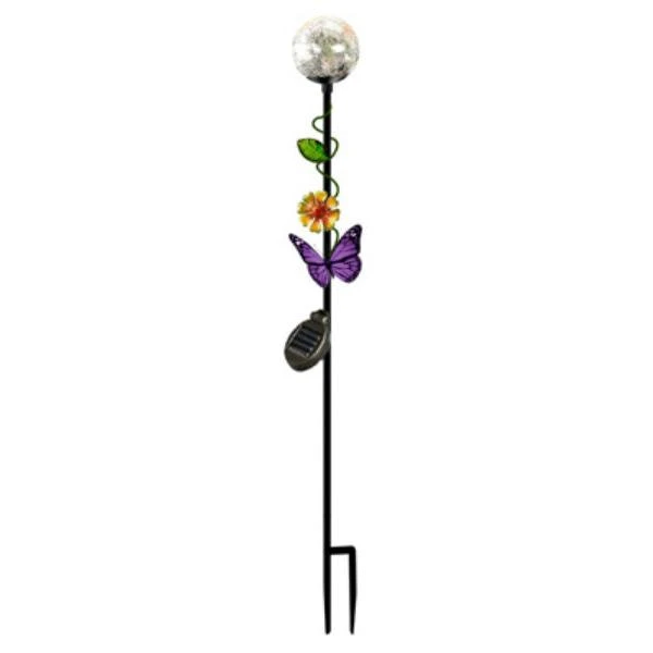 Solar Stake Light, Color-Changing Ball With Butterfly