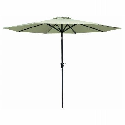 9-Foot Green Polyester Patio Market Umbrella with Durable Steel Frame