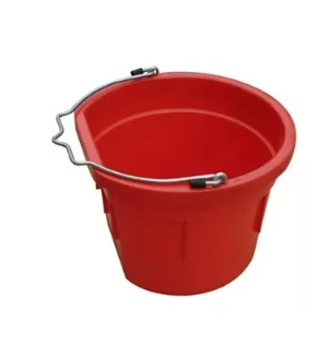 Utility Bucket, Flat Sided, Red Resin, 8-Qts.