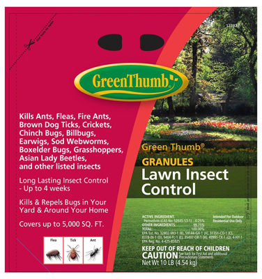 Lawn Insect Control, 10 Pounds, Covers 10,000 Square Feet
