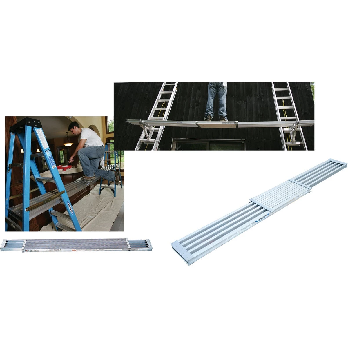 Pa208 8 Ft.-13 Ft. Aluminum Extension Plank, 250 Lb Capacity, 14 In Wide