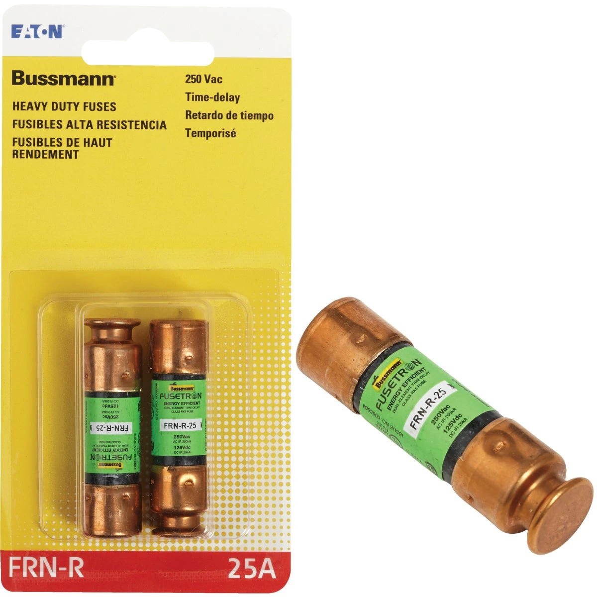 25-Amp Type FRN-R Cartridge Fuse, 2-Pk.