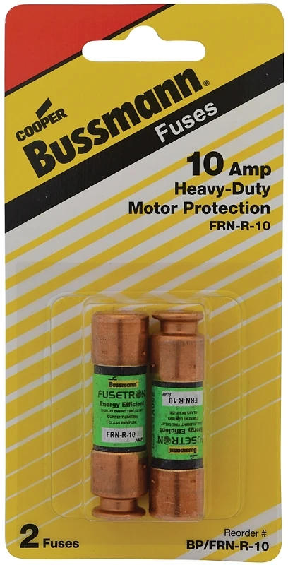 10-Amp Type FRN-R Cartridge Fuse, 2-Pk.