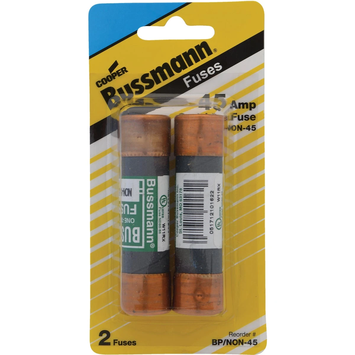 45-Amp Type NON Cartridge Fuse, 2-Pk.