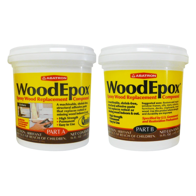 Woodepox Epoxy Wood Filler Kit - 2 Part System For Permanent Repairs