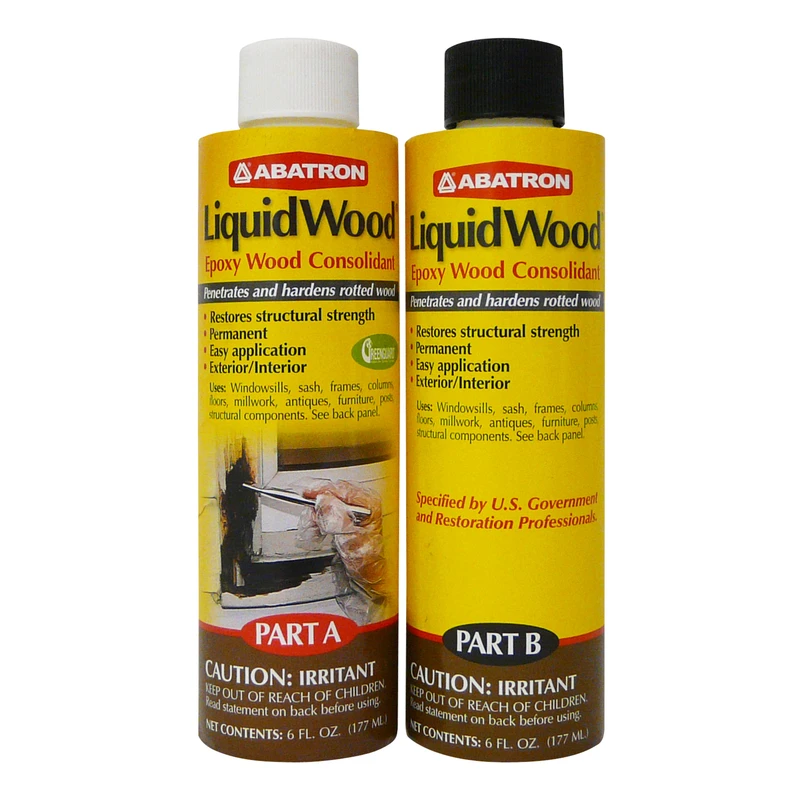 Liquidwood Clear Epoxy Wood Consolidant Kit 12 Oz - Part A & B