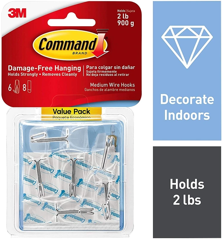 Command Toggle Hook, Clear, 6-Pk.