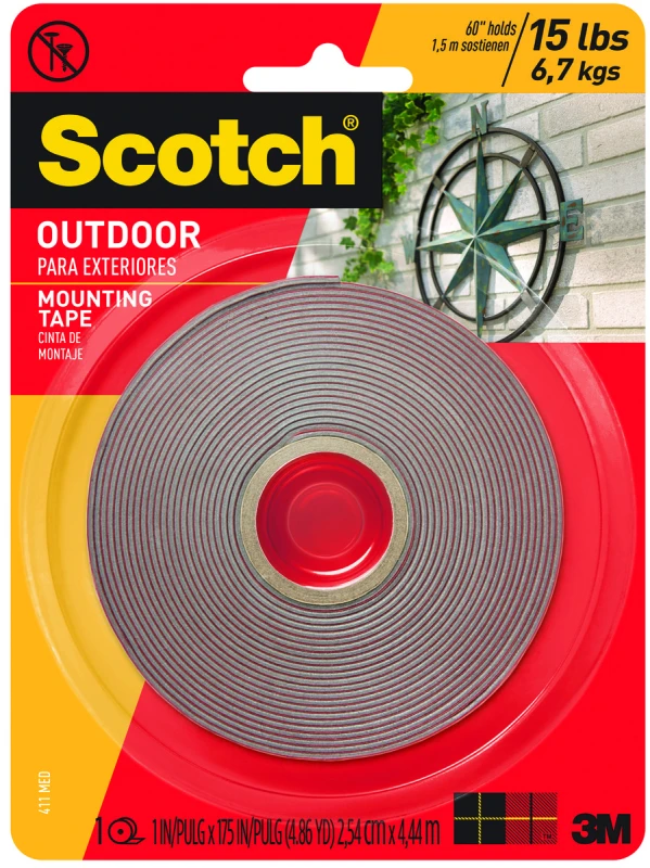 Outdoor Double-sided Mounting Tape 1 In. W X 175 In. L Gray