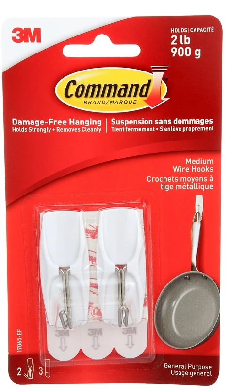 Command Toggle Hook, White, 2-Pk.
