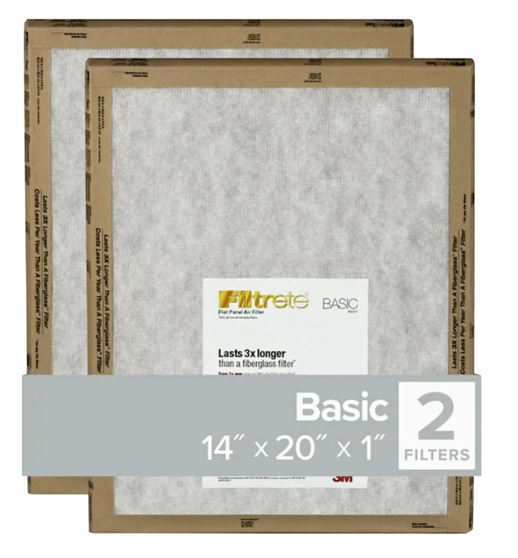 14x20 x 1 In. Flat Panel Air Filter, 2-Pk.