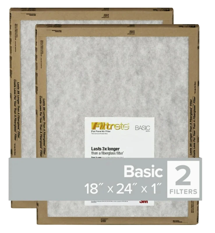 18x24 x 1 In. Flat Panel Air Filter, 2-Pk.