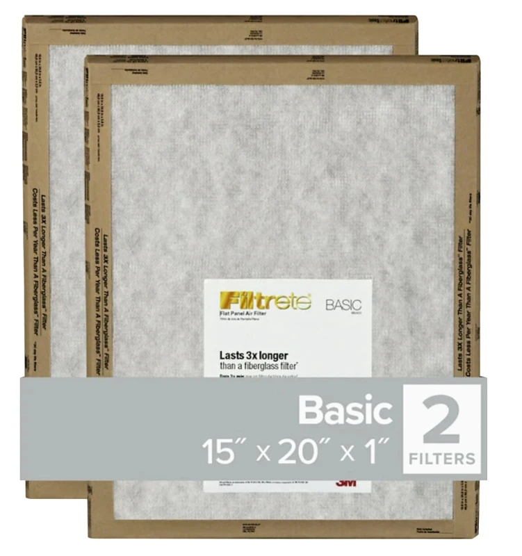 15x20 x 1 In. Flat Panel Air Filter, 2-Pk.