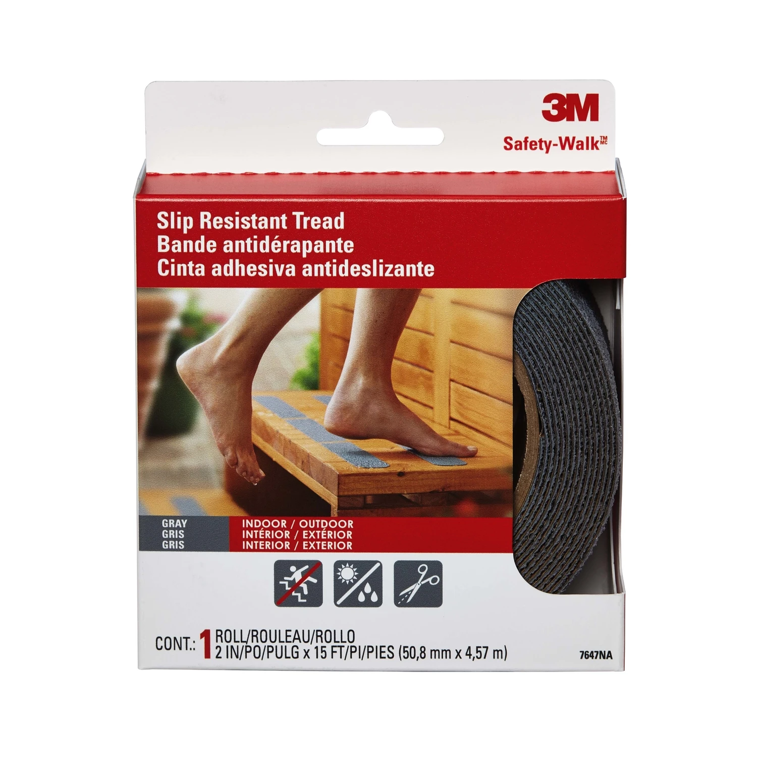 Anti-Slip Safety Tread, Gray, 2 x 180 In. Roll