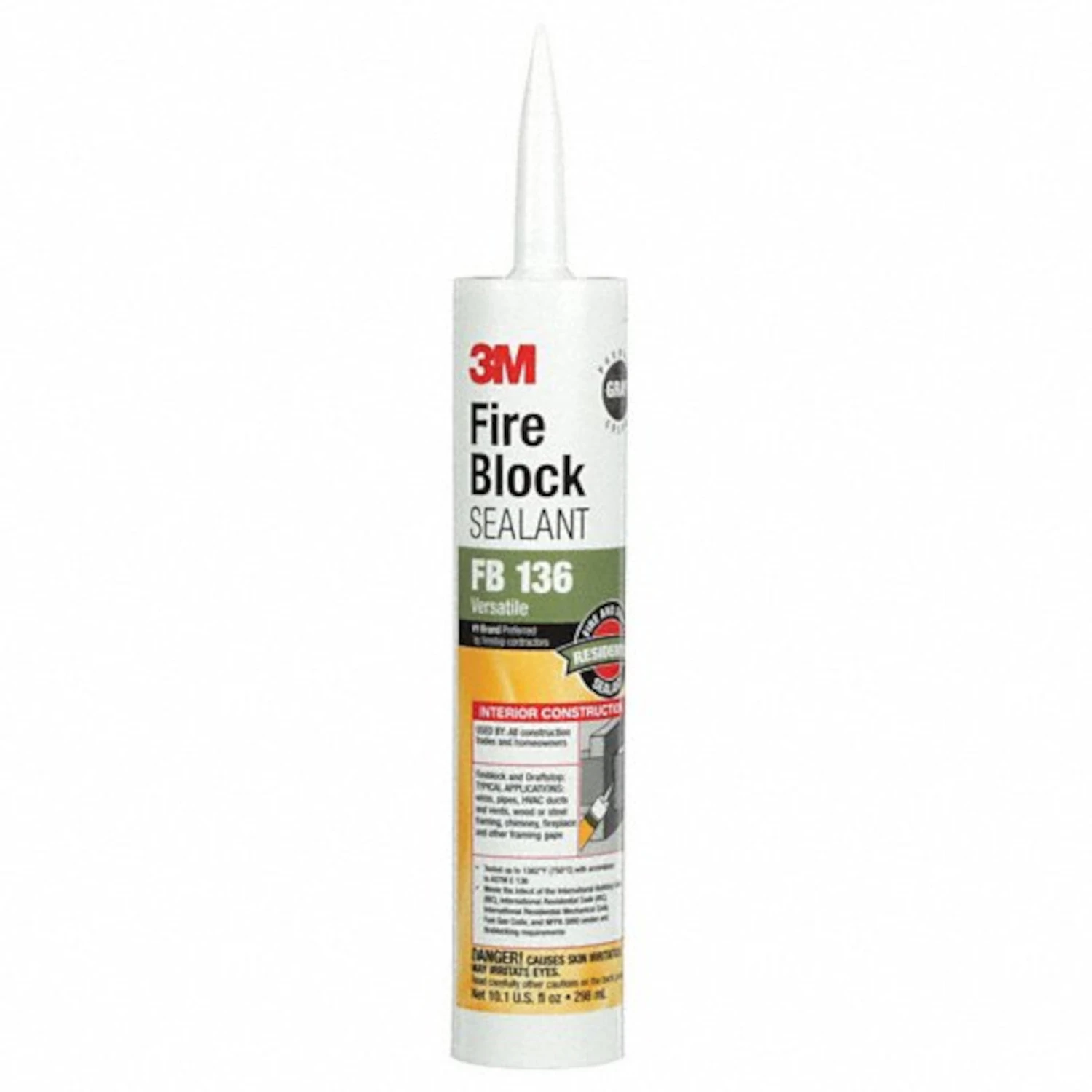 10.1 Oz. Gray Heat Resistant Fire Block Sealant, Model Fb 136