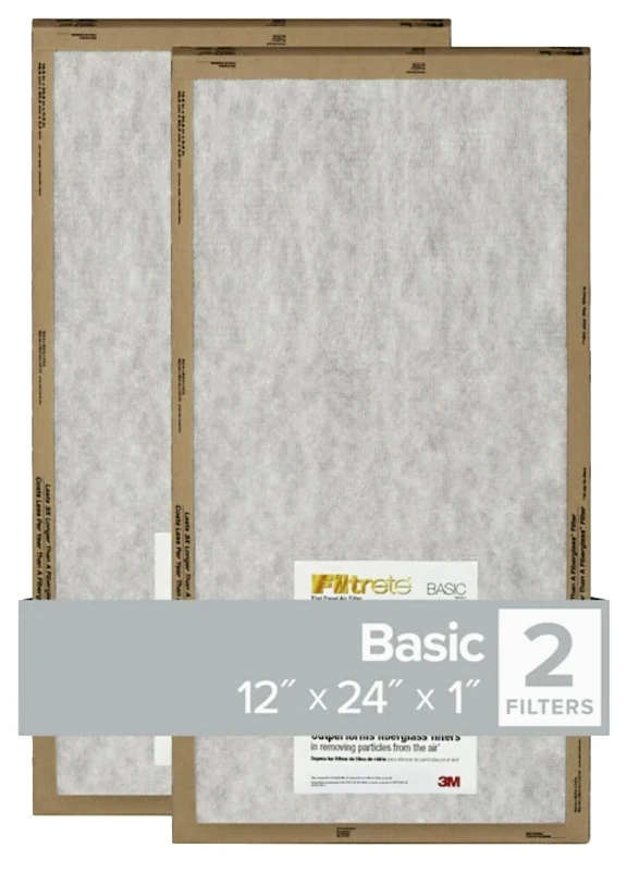 12x24 x 1 In. Flat Panel Air Filter, 2-Pk.