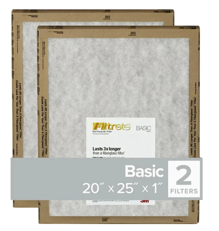 20x25 x 1 In. Flat Panel Air Filter, 2-Pk.