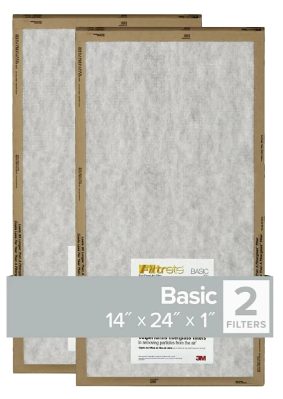 14x24 x 1 In. Flat Panel Air Filter, 2-Pk.