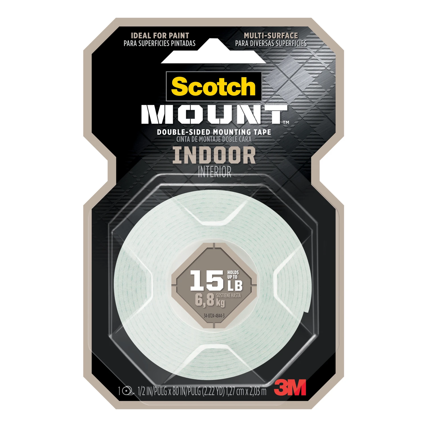-mount 1/2 In. X 80 In. White Indoor Double-sided Mounting Tape, 15 Lb. Capacity
