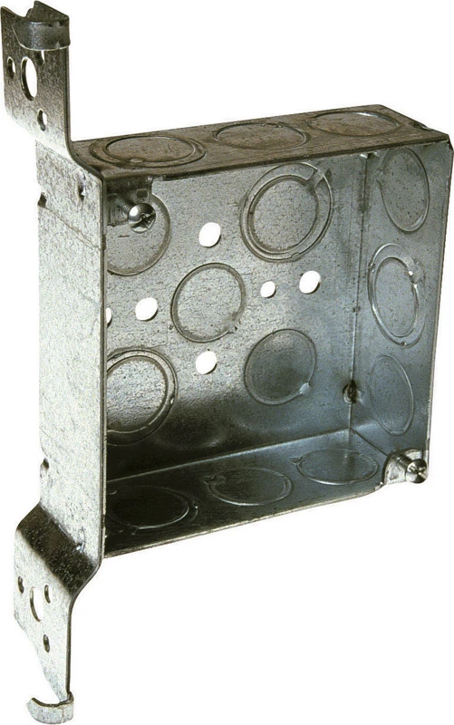 4 In. X 4 In. Welded Steel Square Electrical Box With Bracket