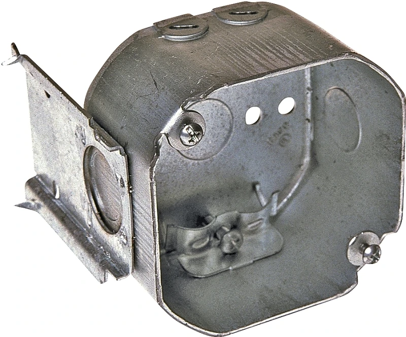 4 In. X 4 In. Octagon Steel Junction Box With Bracket