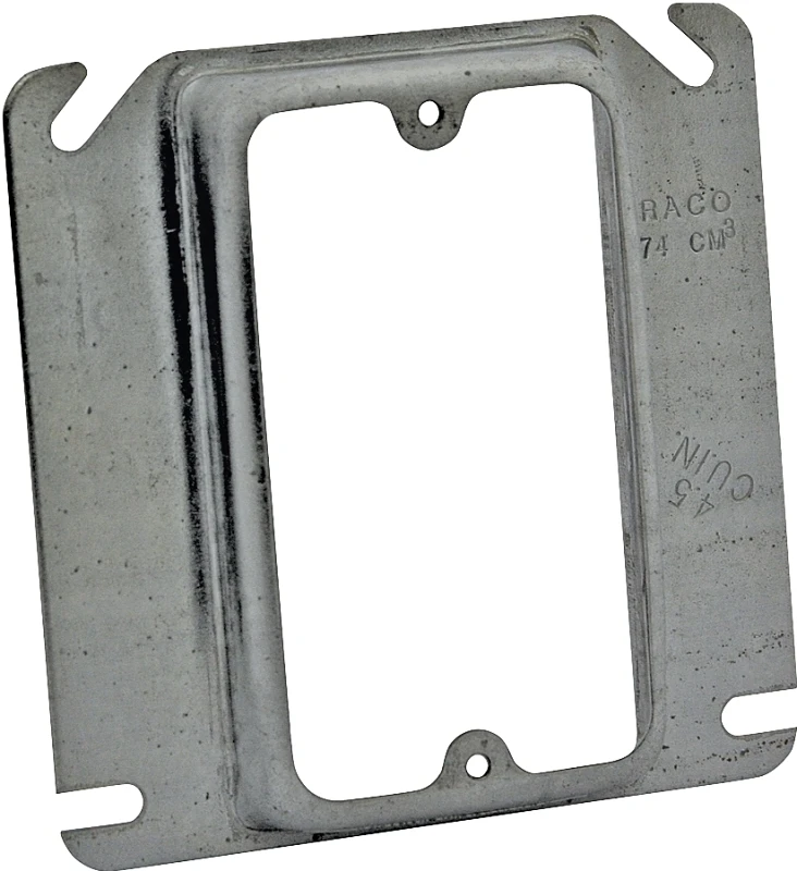 Square Steel 1 Gang Box Cover For Single Wiring Device, 4-inch, Ul Listed