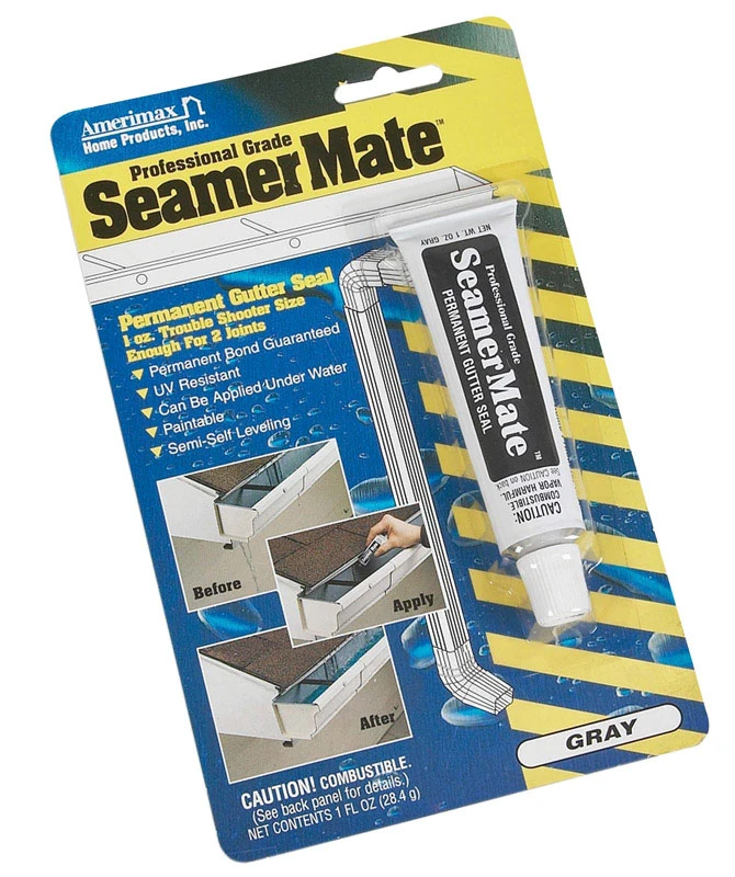 Seamermate Gray Silicone Gutter Sealant 1 Oz - Durable, Flexible, Moisture Resistant