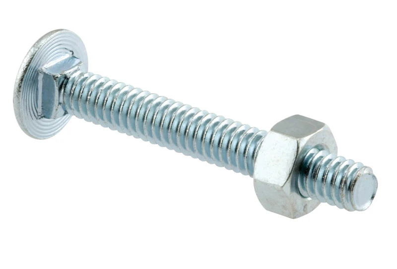 Carriage Bolts and Nuts, Smooth, Domed Heads, 20 TPI, 1/4 x 1-7/8 In., 12-Pk.