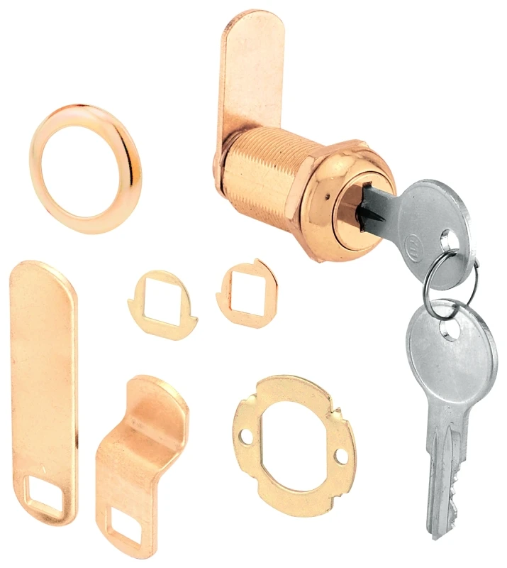 1-1/8 In. Brass Finish Drawer & Cabinet Lock With Yale Keyway