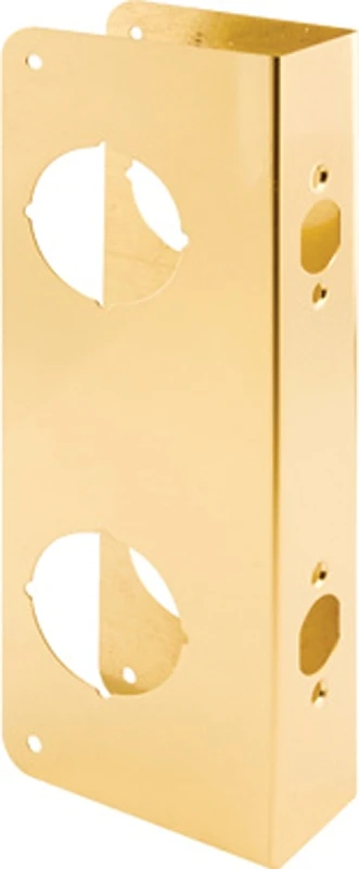 10-7/8 In. Brass Door Reinforcer With Double Hole For Enhanced Security