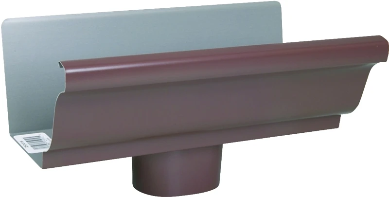 5.5 In. H X 10 In. W X 5.5 In. L Brown Aluminum K Style Gutter End With Drop