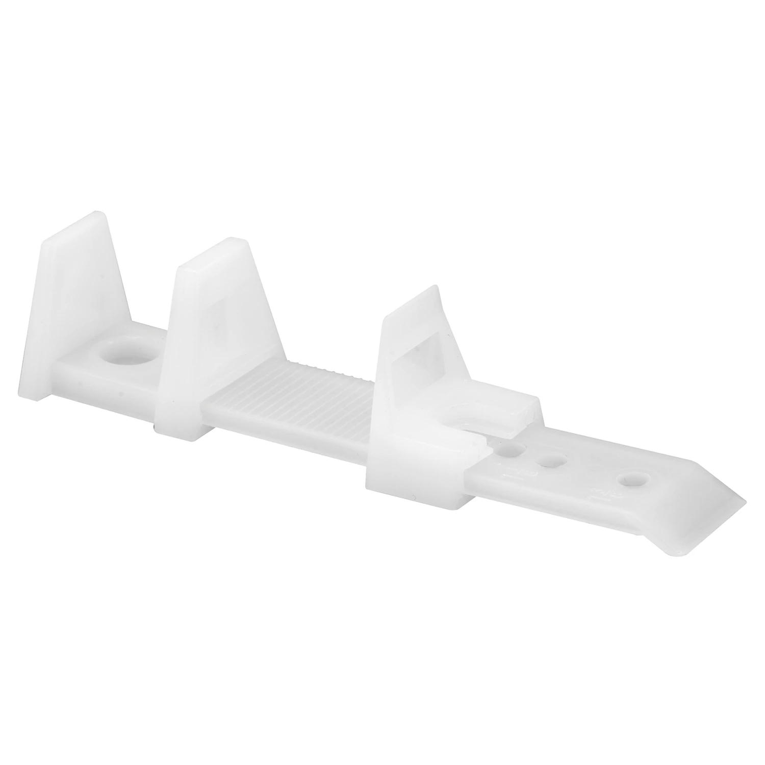 N 6564 Adjustable Floor Mount Bypass Door Guide, 3-piece, 2 Count, White Nylon