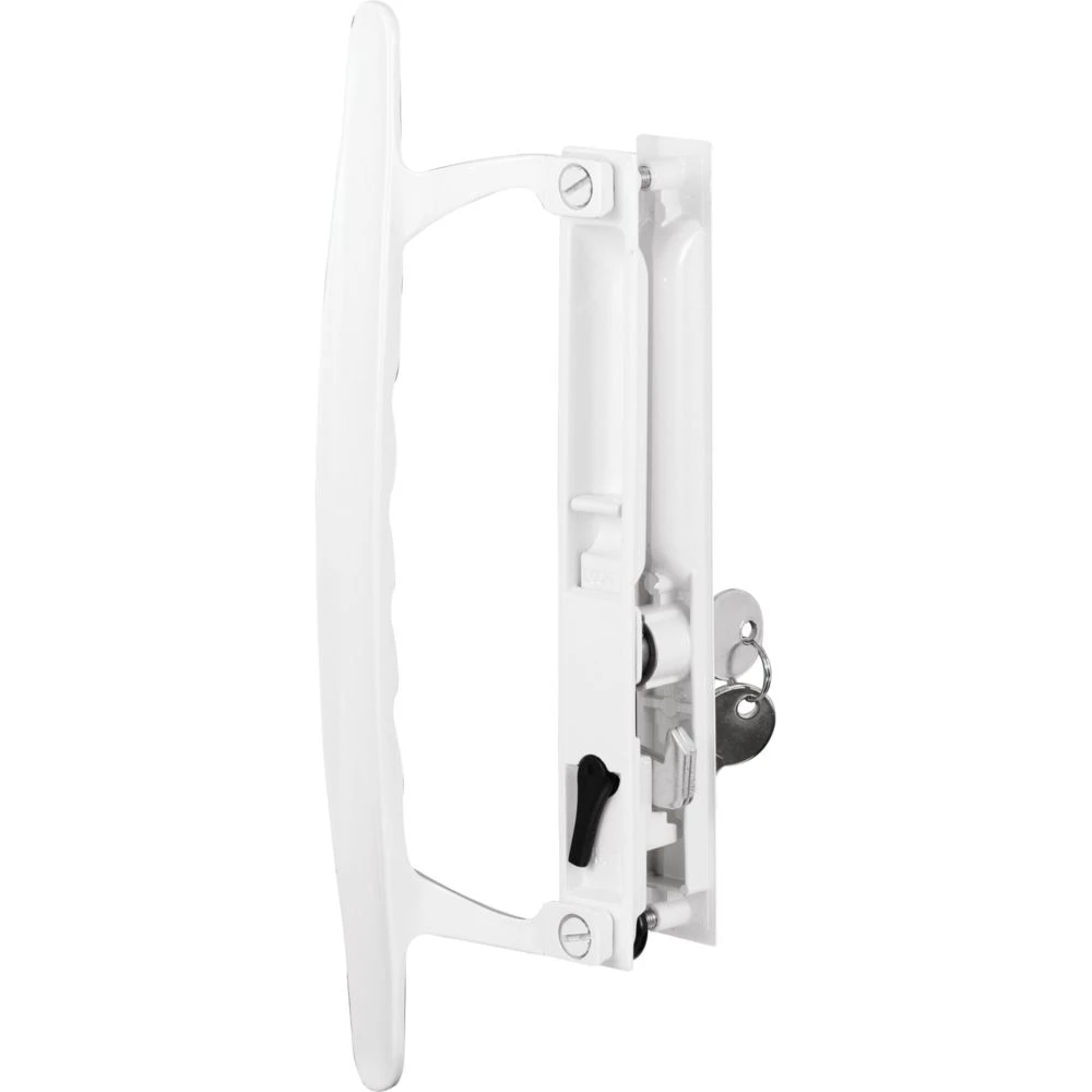 Sliding Glass Door Handle Set, Diecast, Hook Style, Flush Mount, 6-5/8 In.