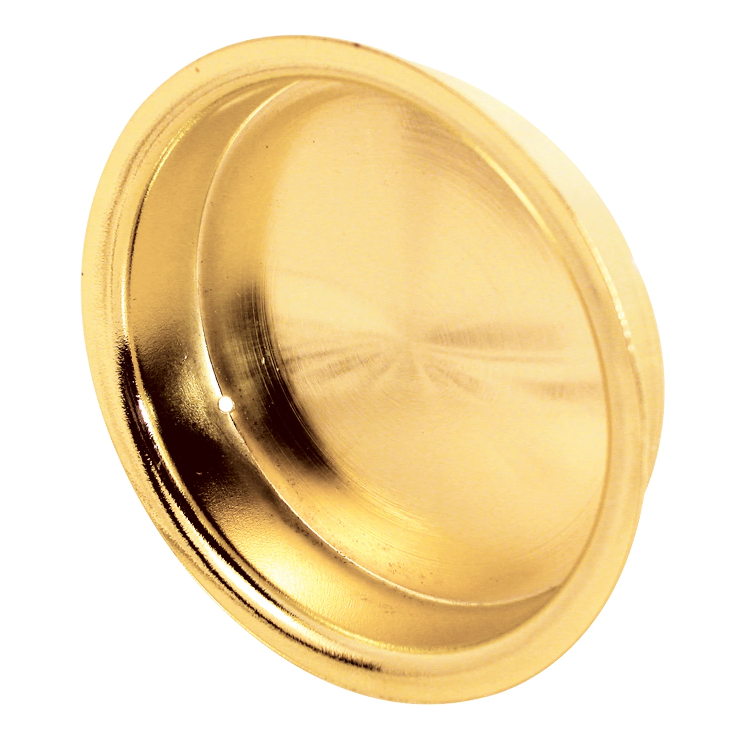 Mortise Pulls For Bypass Sliding Closet Doors, Bright Brass Plated Steel, 2-1/8 In. Round, 2-Pk.