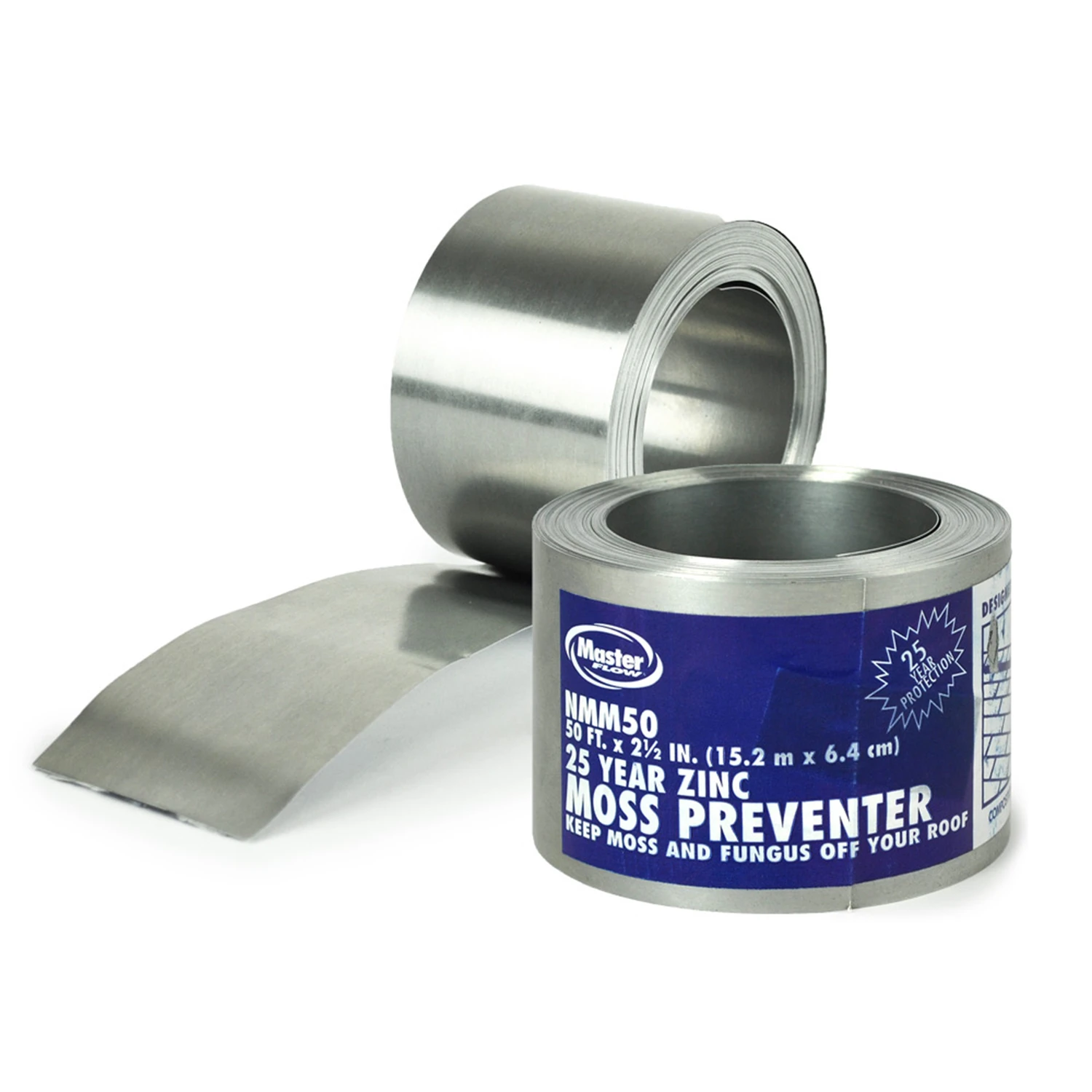 2.67 In. W X 600 In. L Zinc Roof Flashing Silver - Moss Preventer