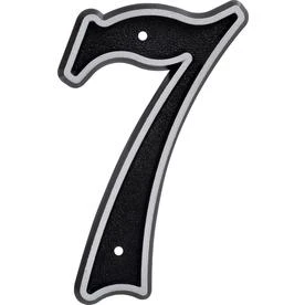 Sign Center 6-inch Reflective Black House Number 7 - Model 845899