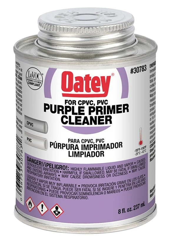 30783 Purple Primer And Cleaner For Cpvc And Pvc Pipe, 8 Ounce
