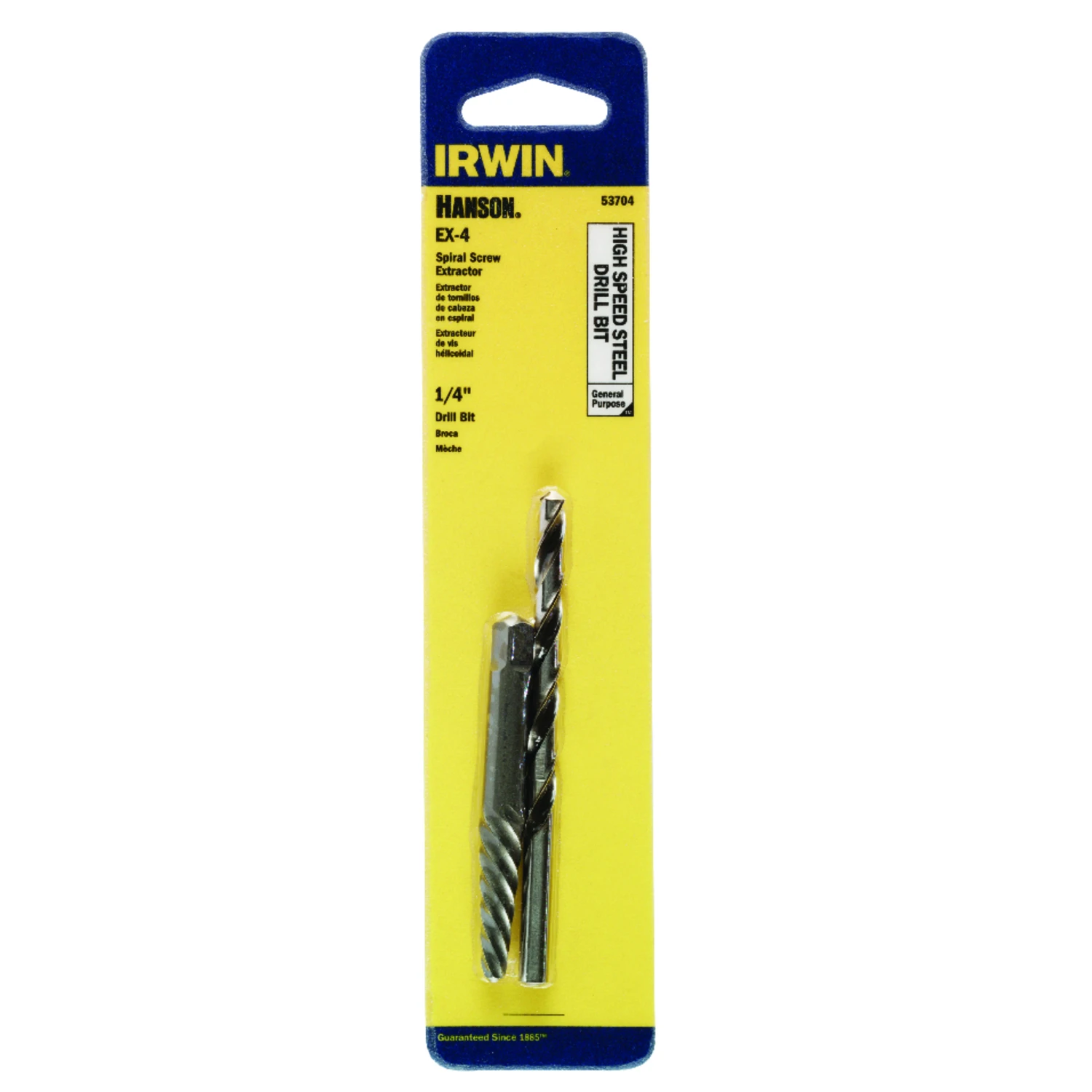 Hanson 1/4 In. X 1/4 In. High Speed Steel Drill Bit Extractor Set 6 In. 1 Pc