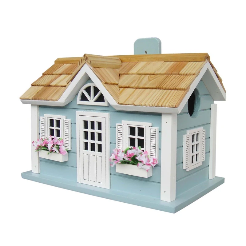 Fledgling Series Nantucket Cottage Birdhouse - Blue, 8-3/4 In. H