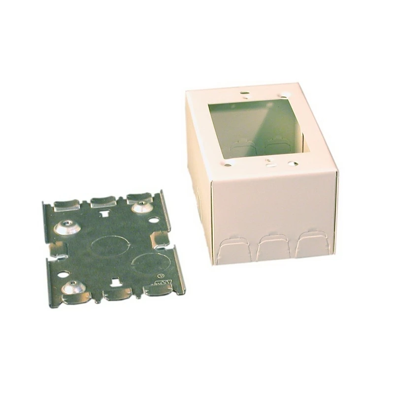 Rectangle Steel 1 Gang Outlet Box Ivory V5747 For Surface Raceway Systems