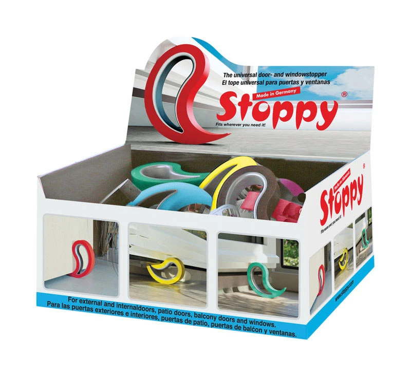 Stoppy Rubber Assorted Wedge Door Stop Mounts to floor