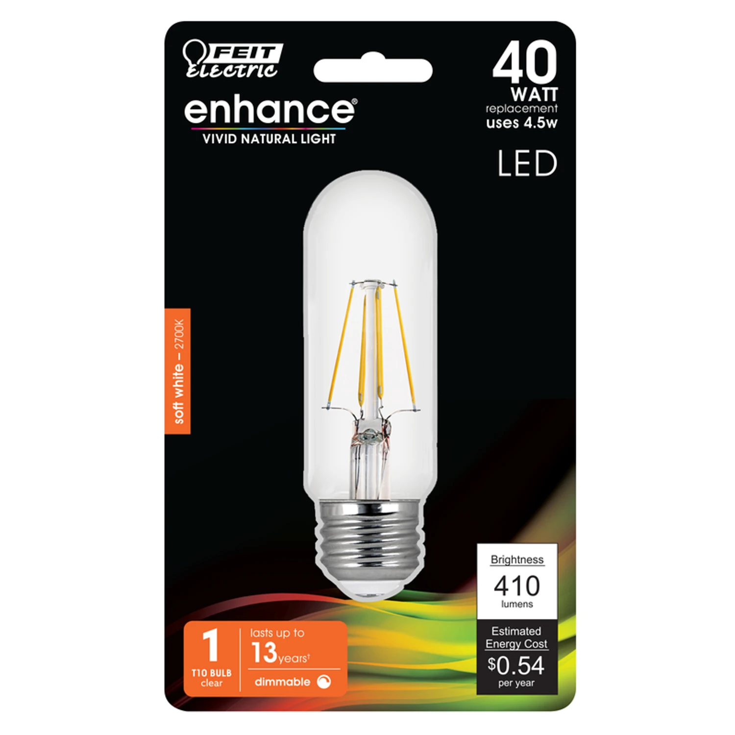 FEIT Electric 4.5 watts T10 LED Bulb 400 lumens Soft White 40 Watt Equivalence Tubular