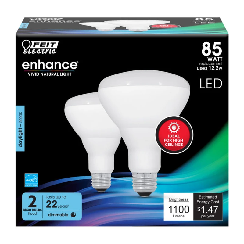85-Watt Equivalent BR30 Dimmable CEC LED ENERGY STAR 90+ CRI Flood Light Bulb, Daylight (2-Pack)