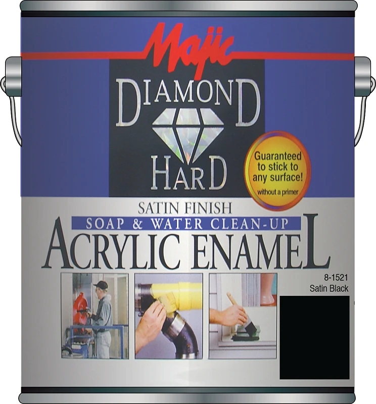 Diamondhard Acrylic Enamel Satin Black Paint, 1 Quart, Model 8-1521-2