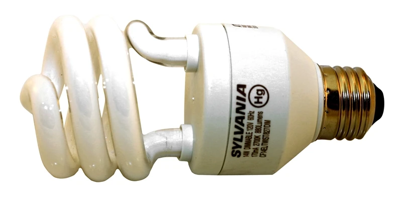 Dimmable Compact Fluorescent Bulb, 14 Watt, 120 Volt, Medium Base, 8000 Hour Life