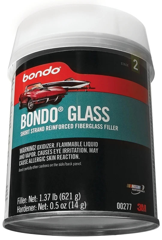 00277 Glass Reinforced Filler, 1.37 Lb Can, Fast Drying Paste