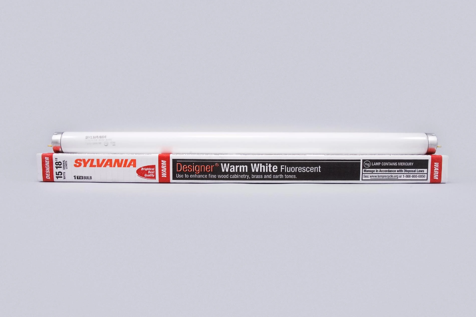 21656 18 Inch T8 Fluorescent Tube Light Bulb - 15w Warm White