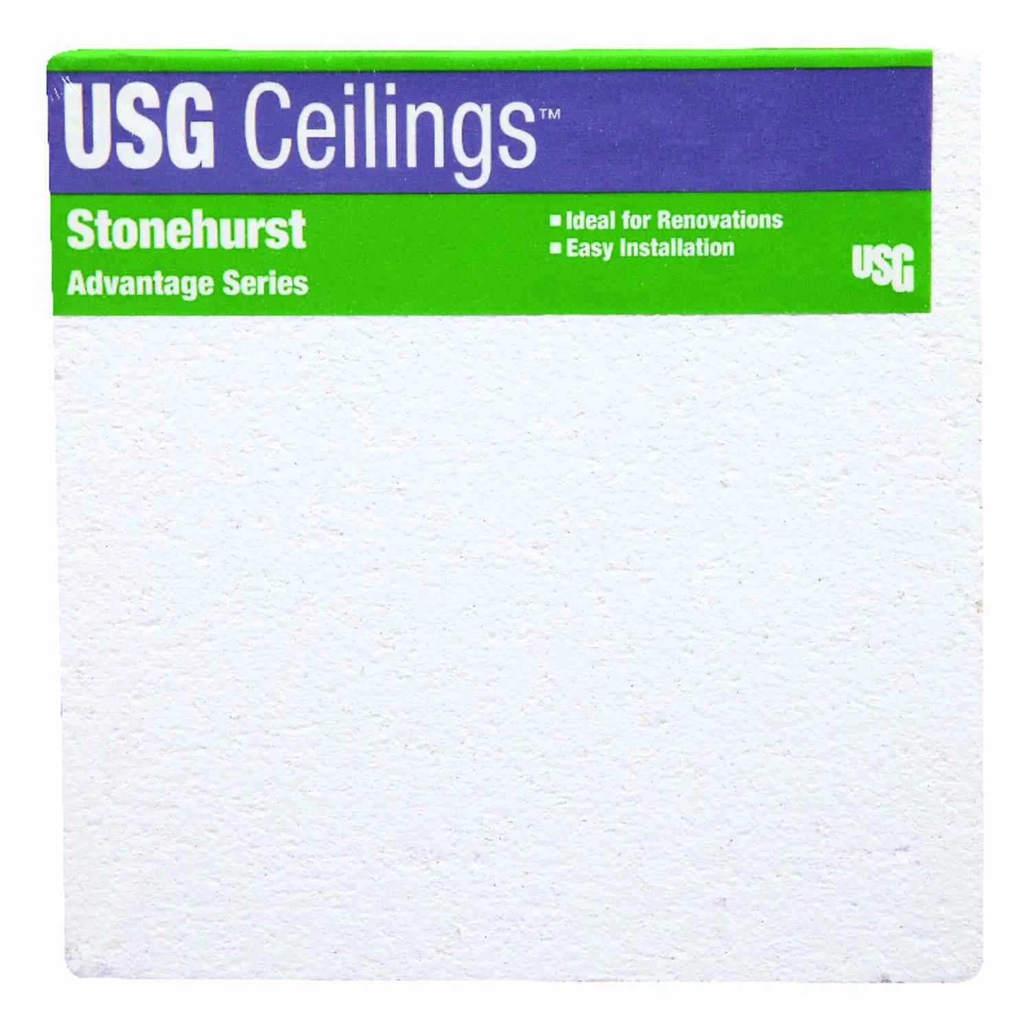 USG Ceilings 48 in. L X 24 in. W 0.56 in. Square Edge Ceiling Tile 1 pk