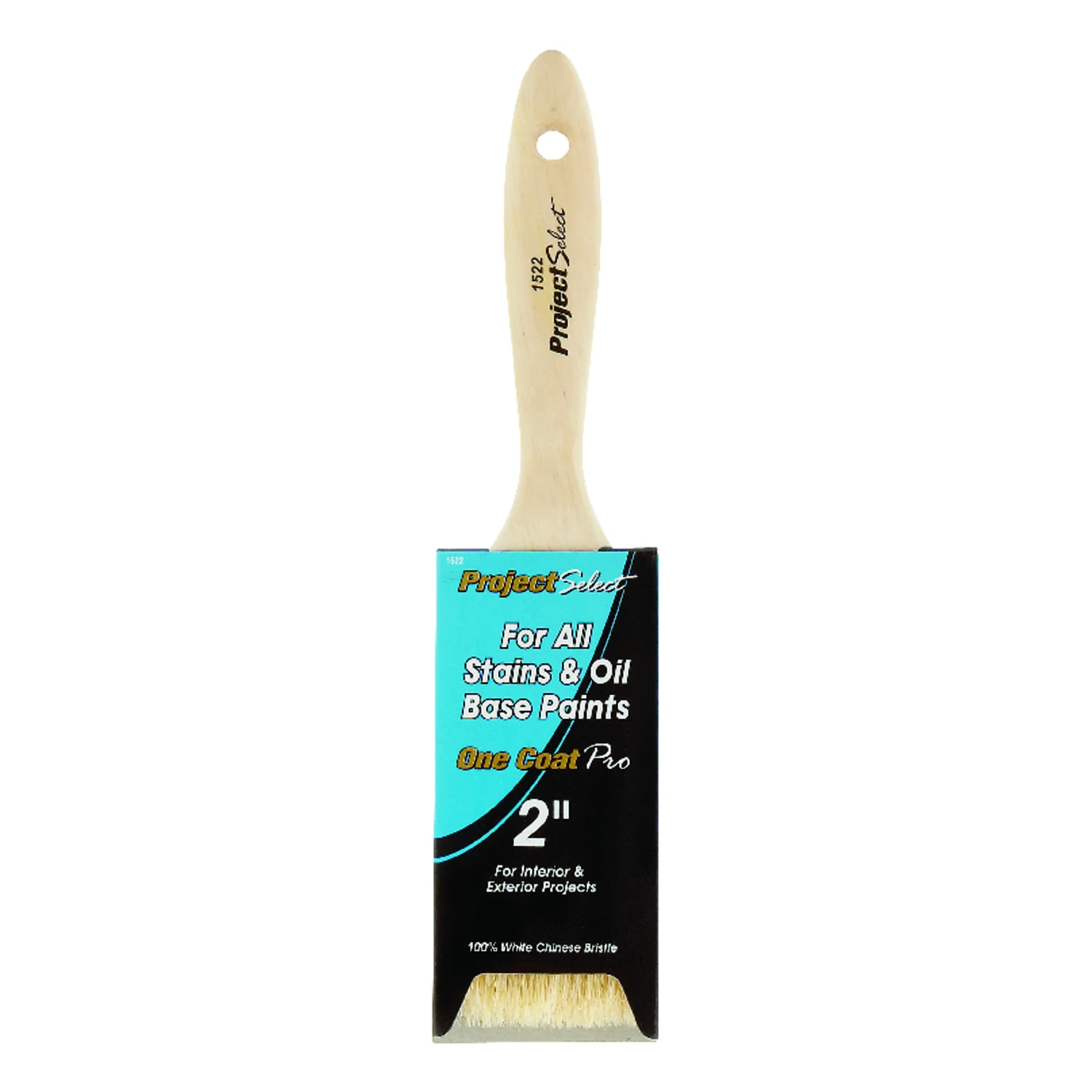 Project Select 2 In. Flat White Chinese Bristle Paint Brush For Oil Based Paints