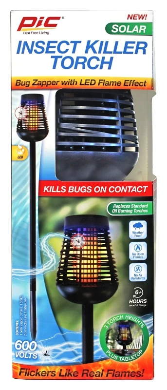 Solar Insect Killer Torch With Led Flame Effect, Model Dfst