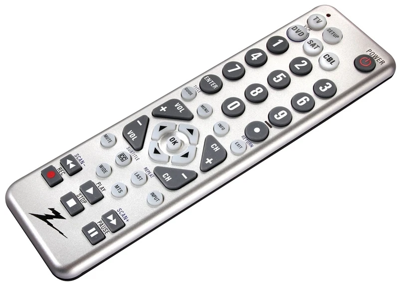 Zenith Zc400 4-device Universal Remote Control With Aaa Alkaline Battery - Silver
